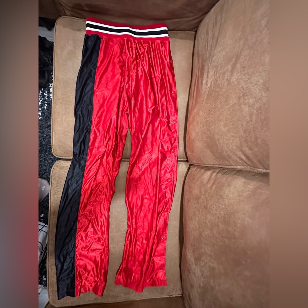 Vintage DeLong Red and Black Tear Away Pants